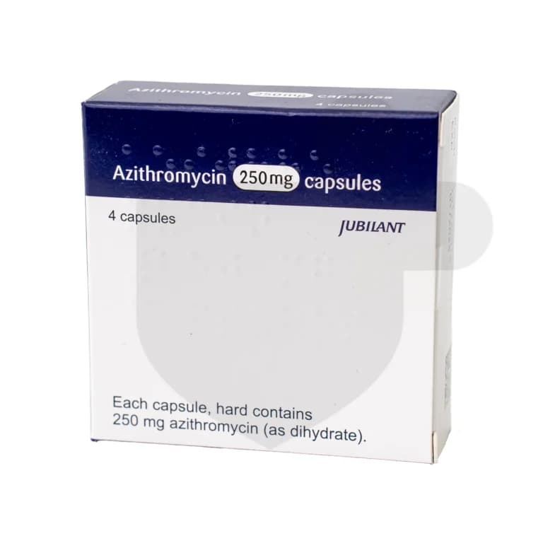 Azithromycin packaging which is available to order online from NowPatient with free next day delivery