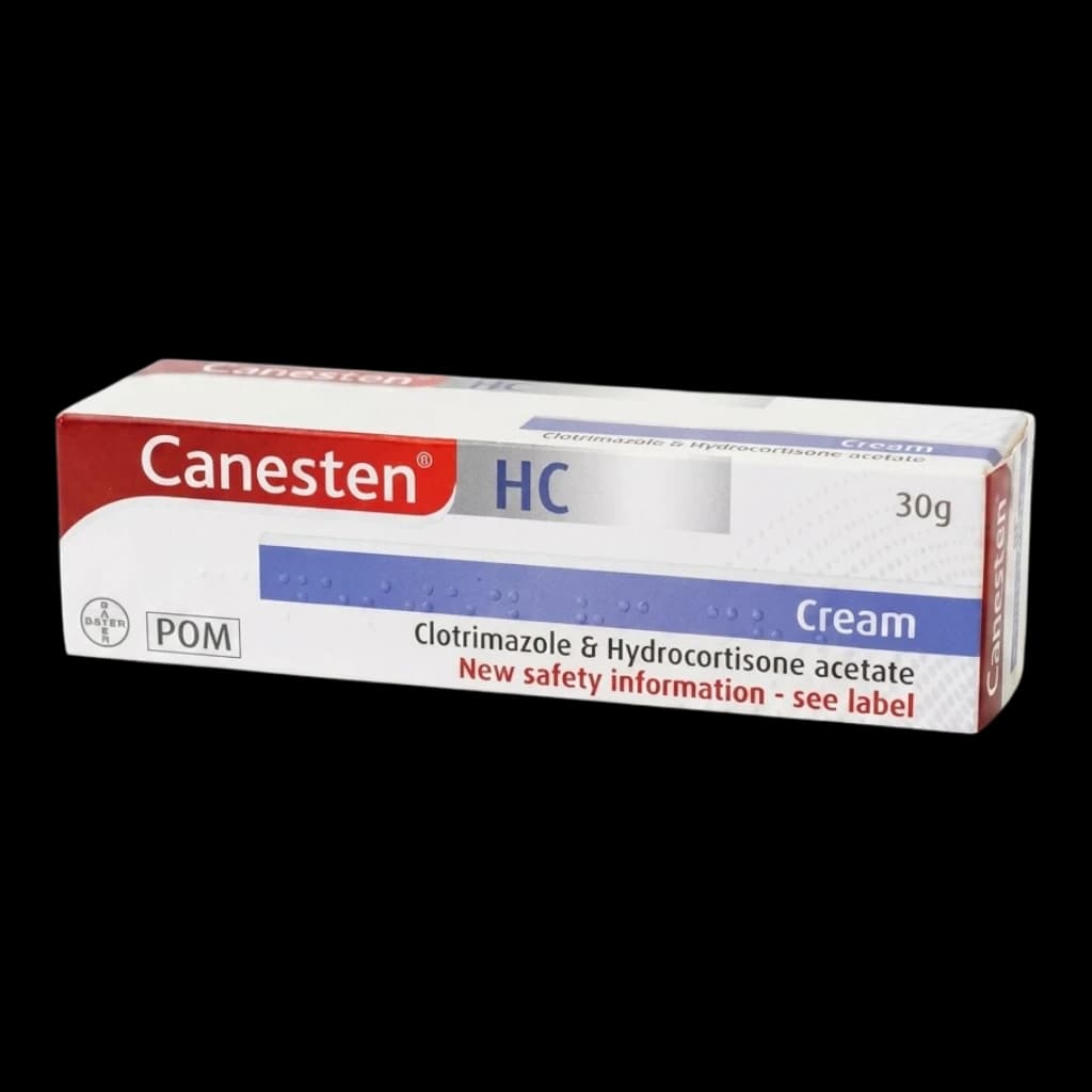 Canesten hc cream, containing hydrocortisone, is available in a 50ml size.