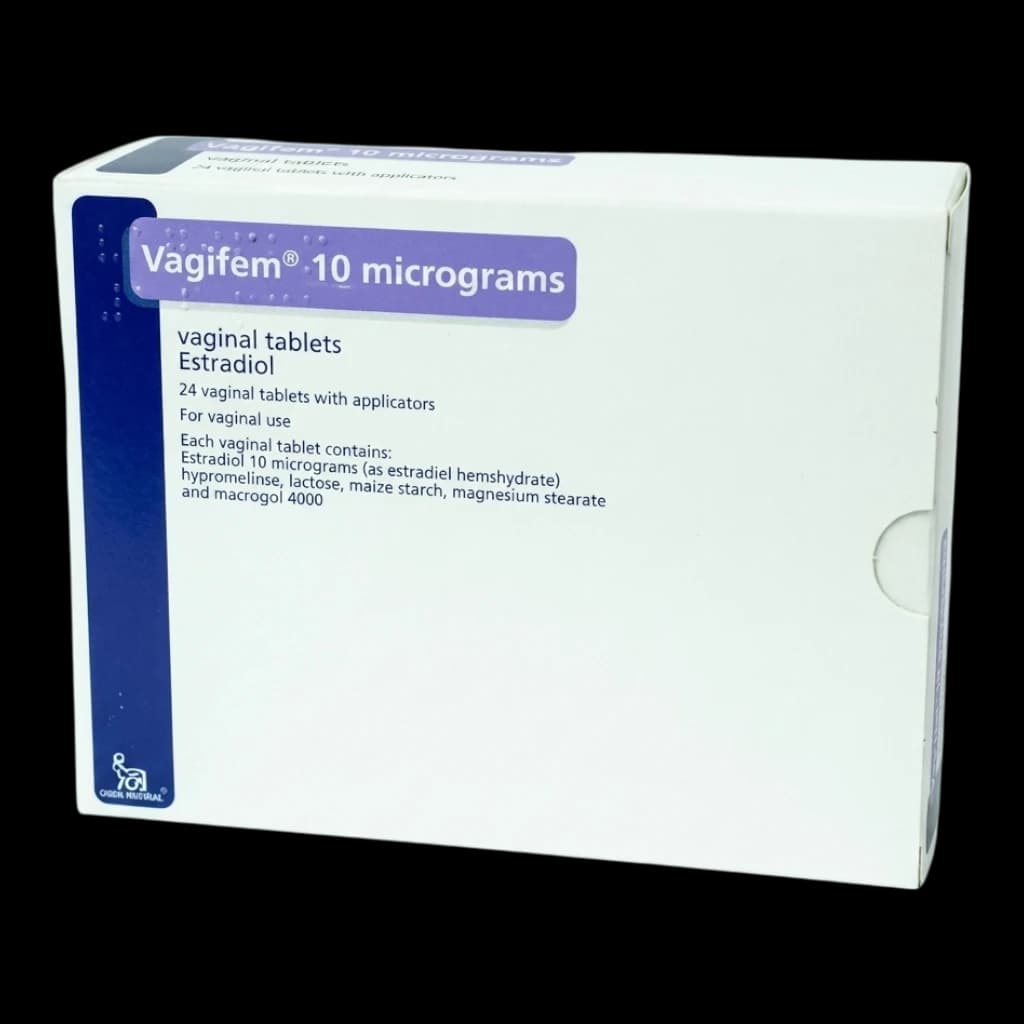 Vagifem packaging which is available to order online from NowPatient with free next day delivery