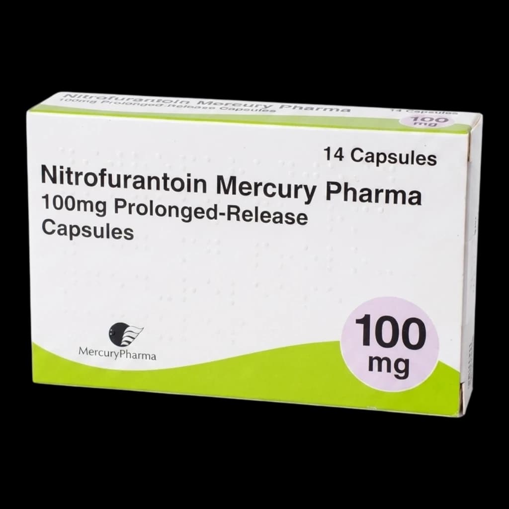 Nitrofurantoin capsules by Mercury Pharma, available in 100mg.