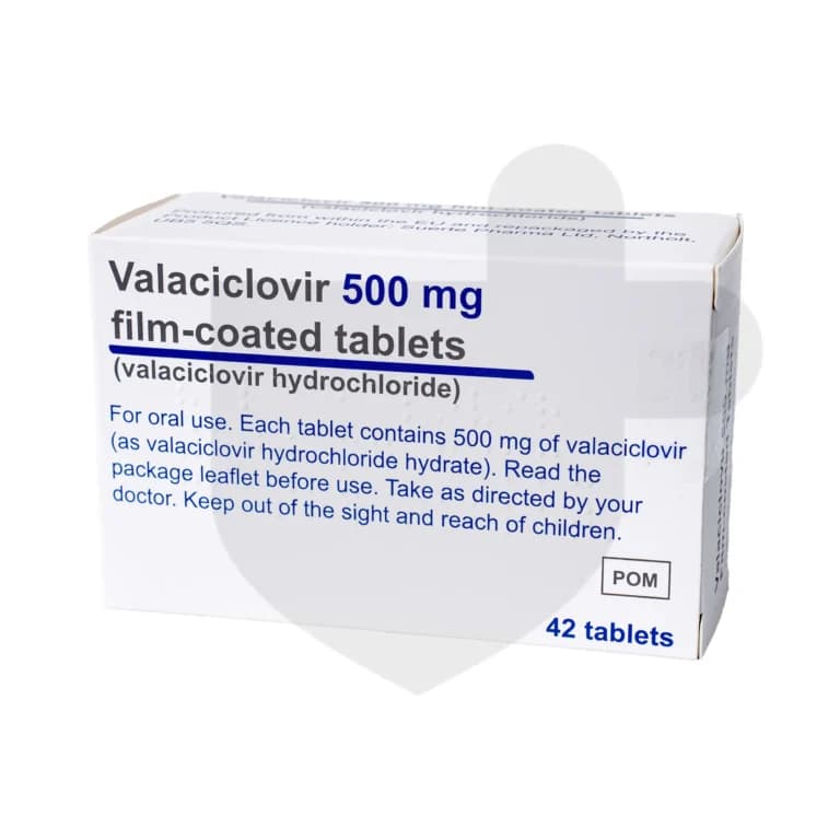 Valaciclovir packaging which is available to order online from NowPatient with free next day delivery