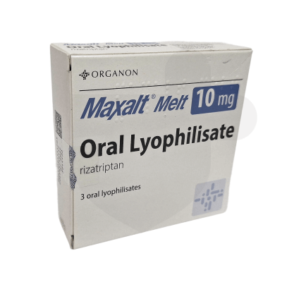 Maxalt Melt packaging which is available to order online from NowPatient with free next day delivery