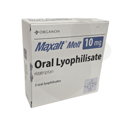 Maxalt Melt packaging which is available to order online from NowPatient with free next day delivery