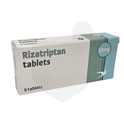 Rizatriptan packaging which is available to order online from NowPatient with free next day delivery