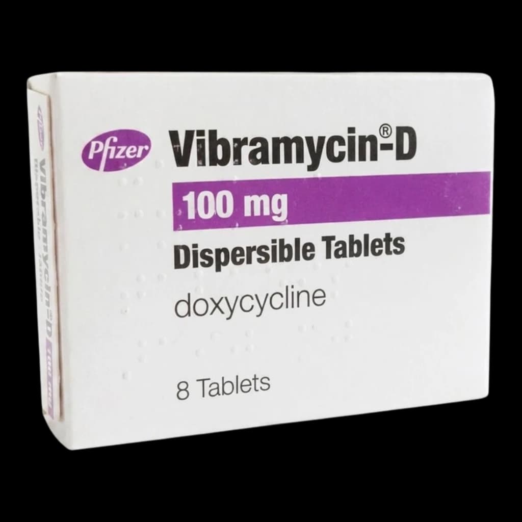 Vibramycin packaging which is available to order online from NowPatient with free next day delivery