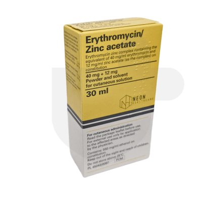 Erythromycin/Zinc Acetate packaging which is available to order online from NowPatient with free next day delivery