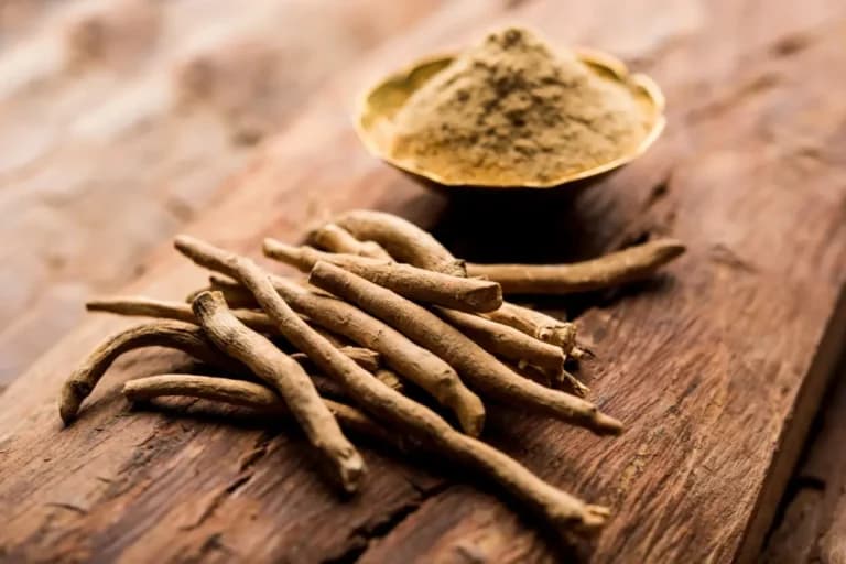 Ashwagandha powder on a table