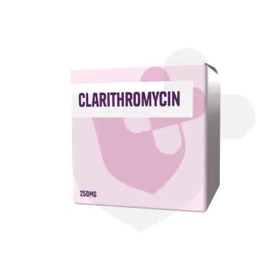 Clarithromycin packaging which is available to order online from NowPatient with free next day delivery
