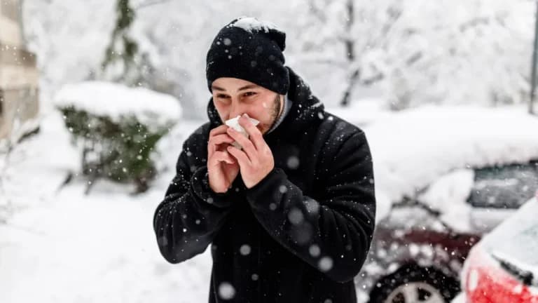 Due to winter weather the person is getting flu symptoms
