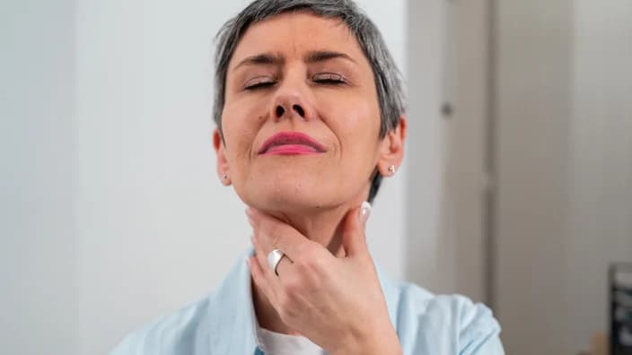 Swollen neck due to lymph nodes