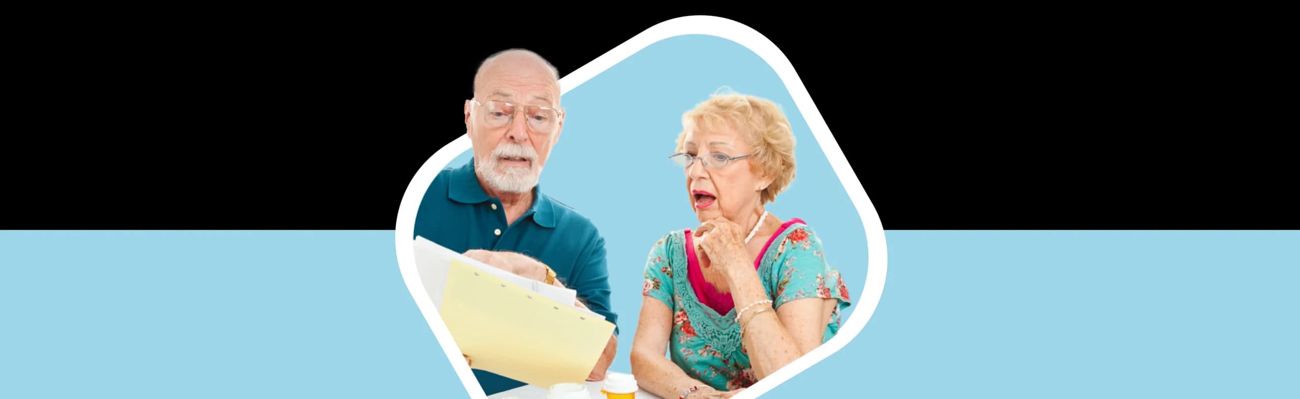A couple checking their drug savings