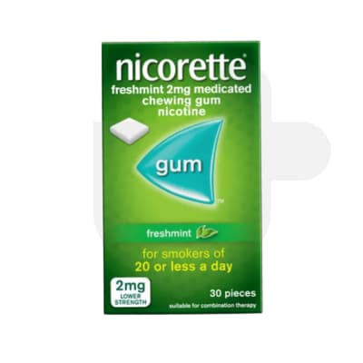 Nicorette Freshmint 2mg medicated chewing gum — NHS Quit Smoking treatment