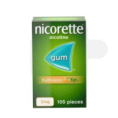 Nicorette Fruitfusion 2mg medicated chewing gum — NHS Quit Smoking treatment