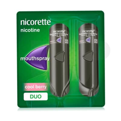 Nicorette QuickMist 1mg/dose mouthspray cool berry for quitting smoking