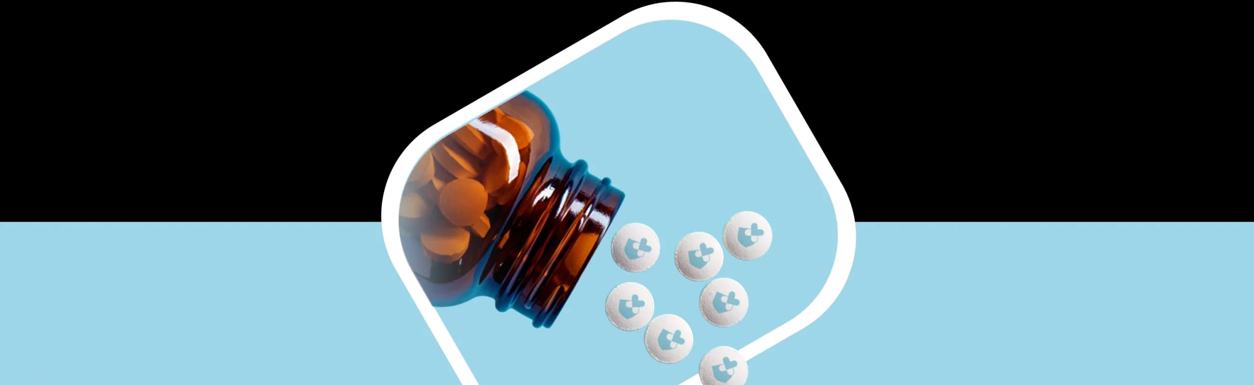 Tablets pouring out of a medication container