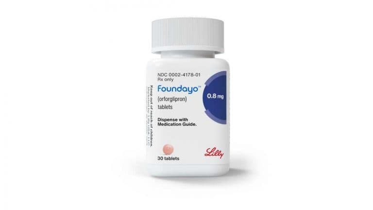 An image showing Eli Lilly's Foundayo product Packaging