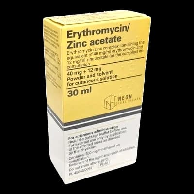 Erythromycin/Zinc Acetate packaging which is available to order online from NowPatient with free next day delivery