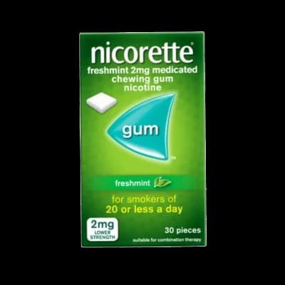 An image of Nicorette Freshmint 2mg medicated chewing gum