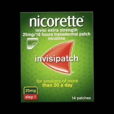 An image of Nicorette invisi 25mg/16hours patches