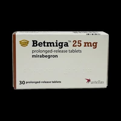 Betmiga packaging which is available to order online from NowPatient with free next day delivery