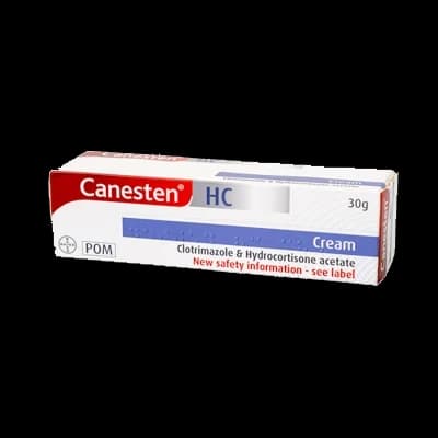 Canesten hc cream, containing hydrocortisone, is available in a 50ml size.