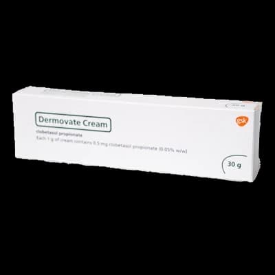 Dermovate packaging which is available to order online from NowPatient with free next day delivery