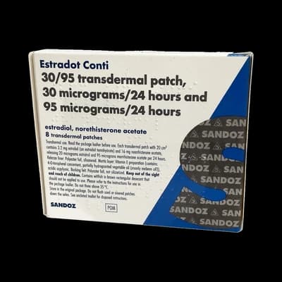 Estradot Conti packaging which is available to order online from NowPatient with free next day delivery