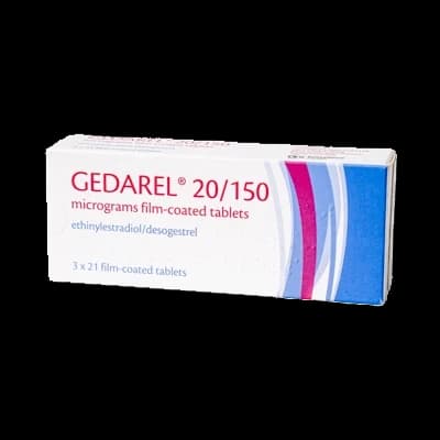 A box of Gedarel 20 mg film coated tablets.