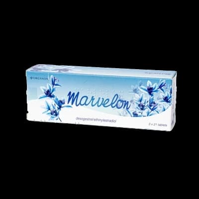 A box of Marvelon toothpaste on a white background.