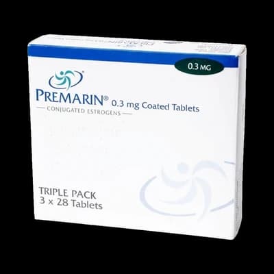 Premarin packaging which is available to order online from NowPatient with free next day delivery