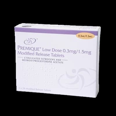 Premique Low Dose packaging which is available to order online from NowPatient with free next day delivery