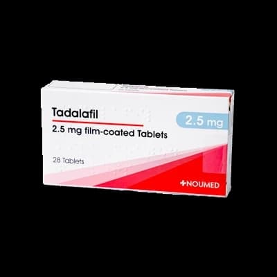 A box of Tadalafil 2mg tablets.
