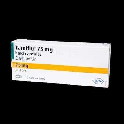 Tamiflu tablets on a white background.
