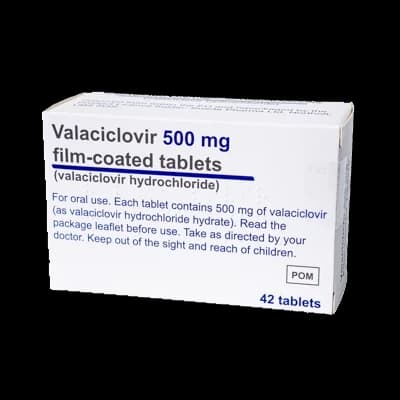 Valaciclovir 500mg film coated tablets.