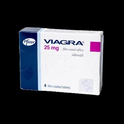 A box of Viagra tablets on a white background.