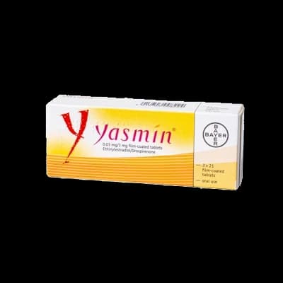 A box of Yasmin on a white background.
