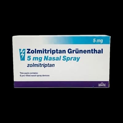 Zolmitriptan Nasal Spray (formerly known as Zomig) packaging which is available to order online from NowPatient with free next day delivery