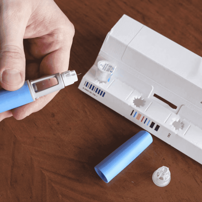 A person is using a device to take a blood sample while encountering unforeseen dangers.