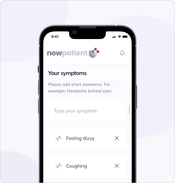 NowPatient's Symptom Checker initial symptoms