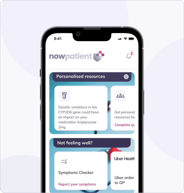 Nowpatient mobile app for genetic medicines testing.