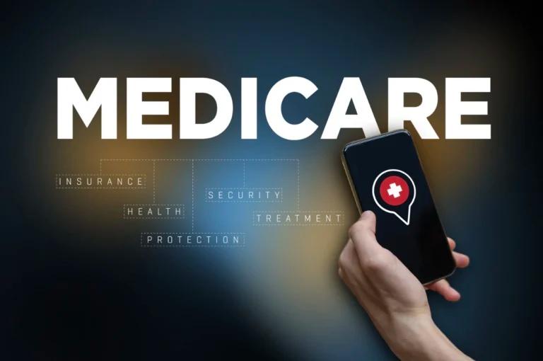 A smartphone displaying the word Medicare.