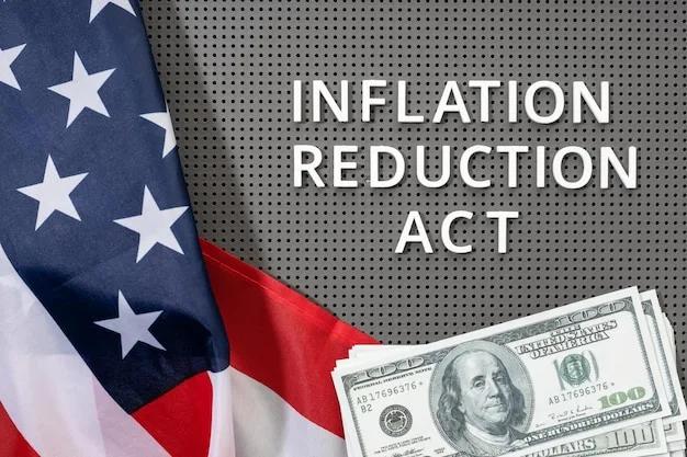 An American flag with the words Inflation Reduction Act prominently displayed.