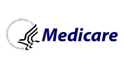 Medicare Part D logo on a black background.