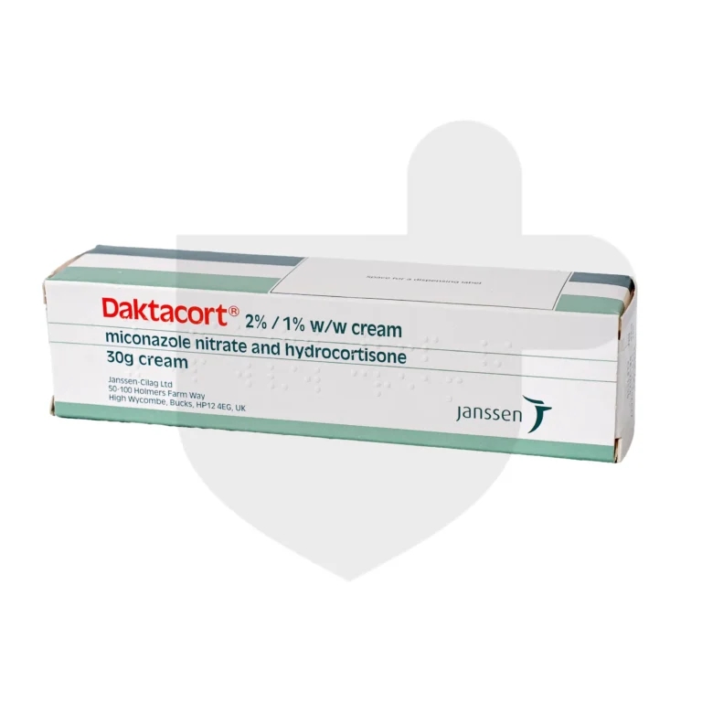 A box of Daktacort cream on a white background.