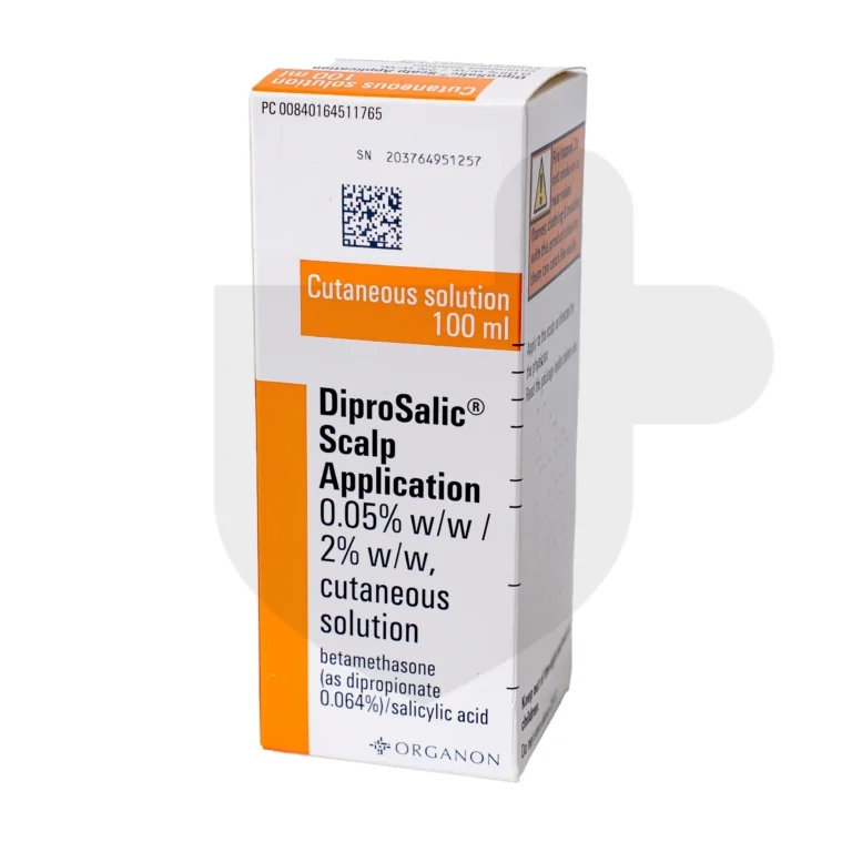 A box of Diprosalic scalp application on a white background.
