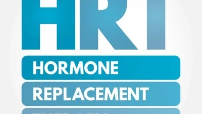 Men's HRT logo for hormone replacement therapy.