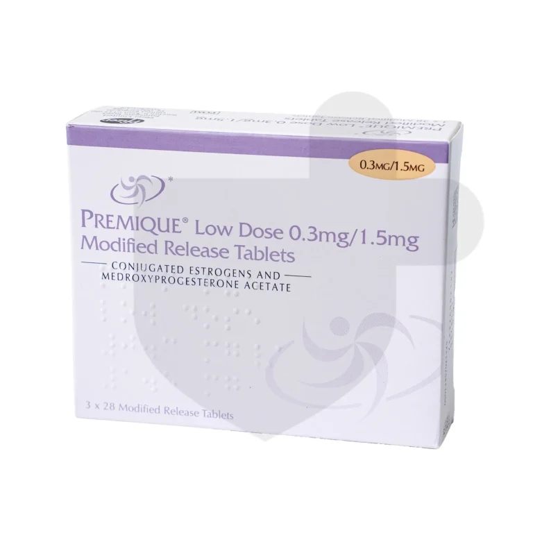 A box of Premique low-dose tablets.