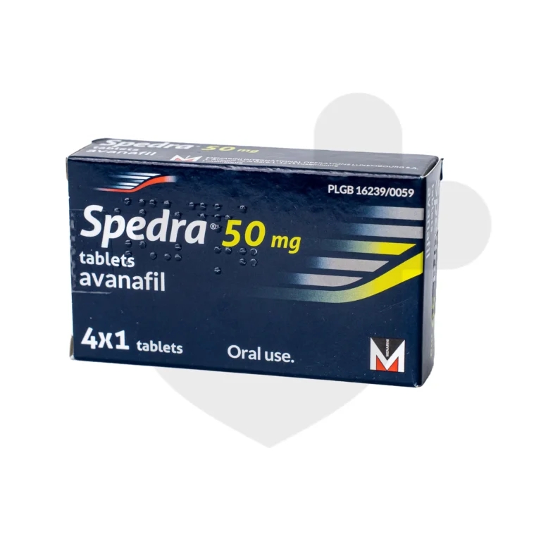 A box of Spedra 50mg tablets.