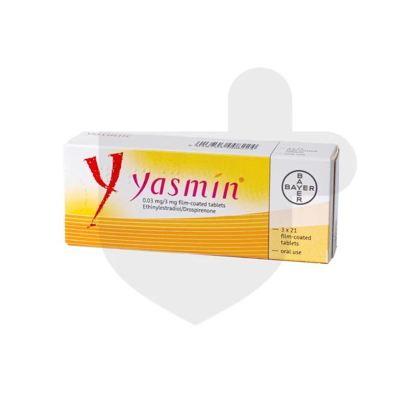 A box of Yasmin on a white background.
