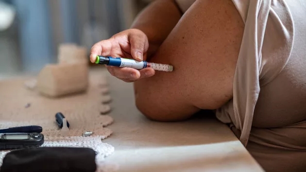 Woman injecting Zepound pen